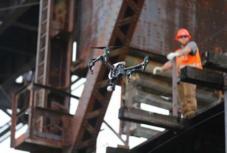 Unmanned Experts' Inspire drone at the Ottawa Lift Bridge