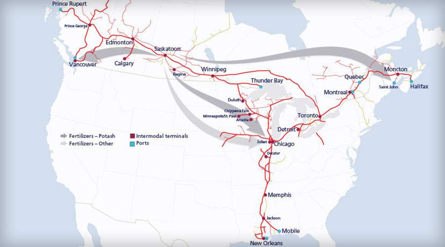 map of potash movement