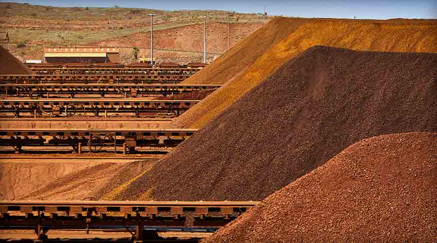 Piles of iron ore